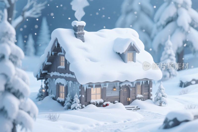 冬日雪屋雪景小屋