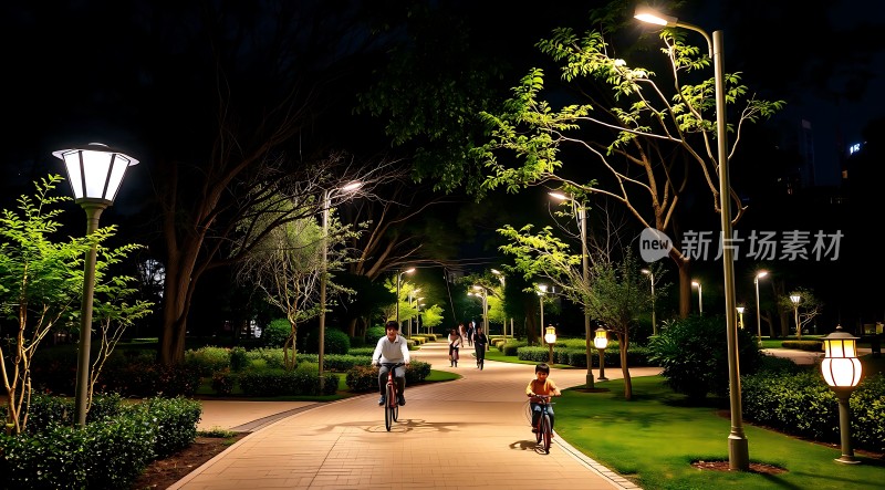 夜色下的温馨骑行时光