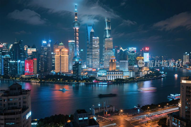 上海夜景城市风光