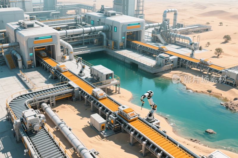 工业设施场景插画