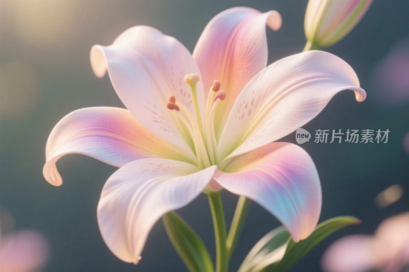 盛开的百合花插画