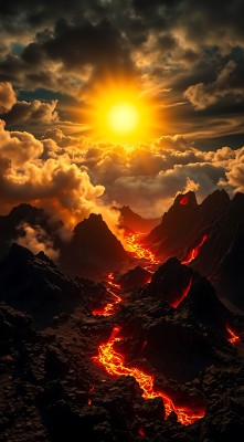 熔岩山脉日落奇景 熔岩山脉日落奇景