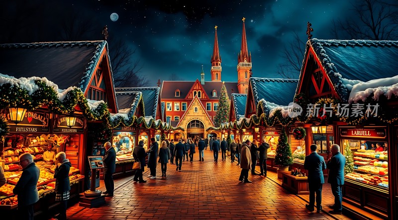 圣诞集市夜市繁华