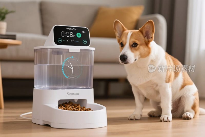 宠物喂食器与柯基犬