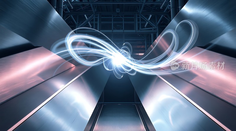 科技之光未来隧道中的神秘能量流