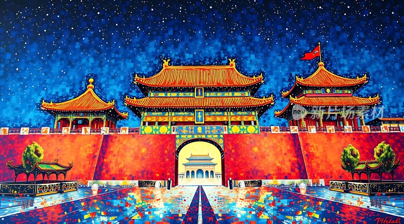 夜幕下的故宫之美