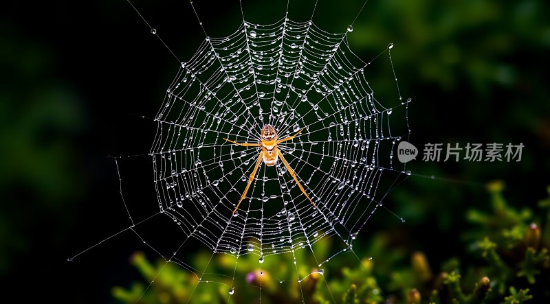 露珠中的蛛网世界