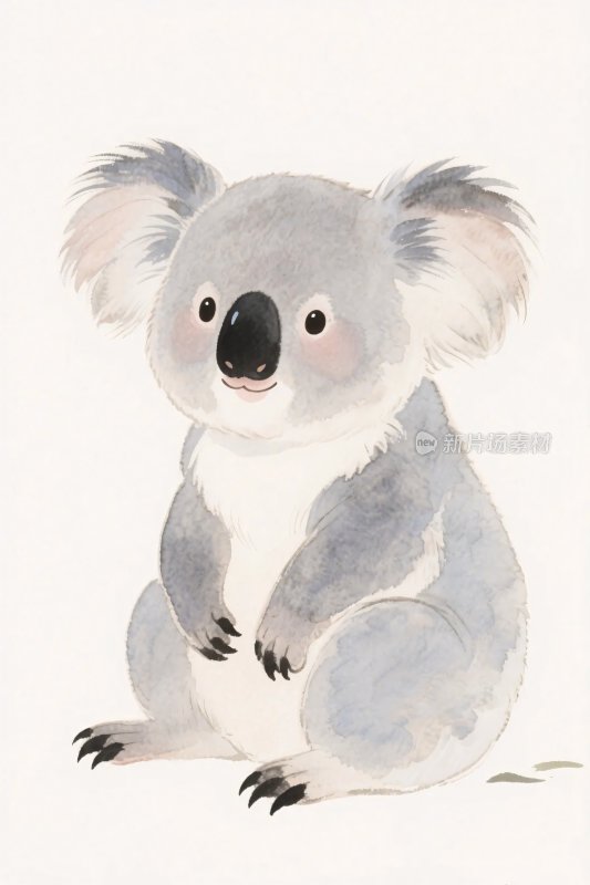 可爱水彩考拉插画