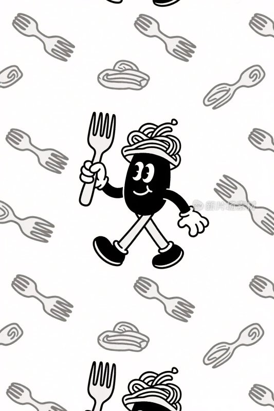 卡通美食角色插画