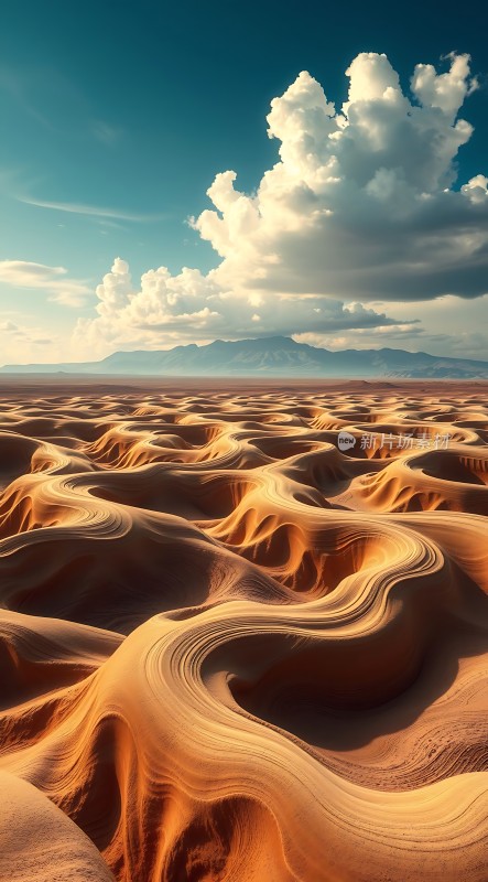 金色沙丘下的宁静天空