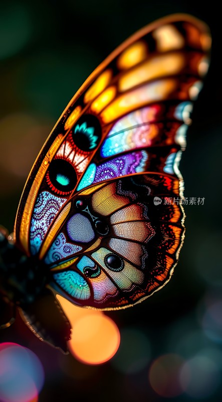 蝴蝶翅膀上的彩色图案