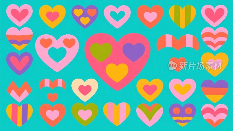多彩爱心插画集合