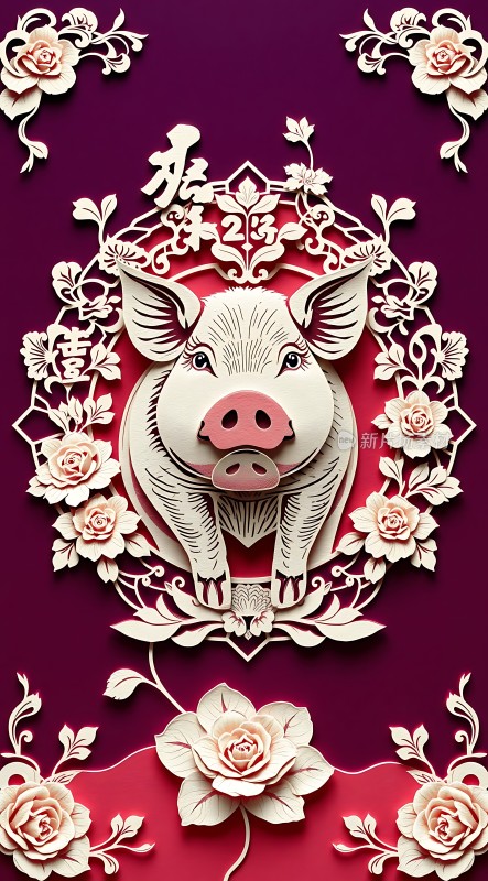 猪年大吉花开富贵