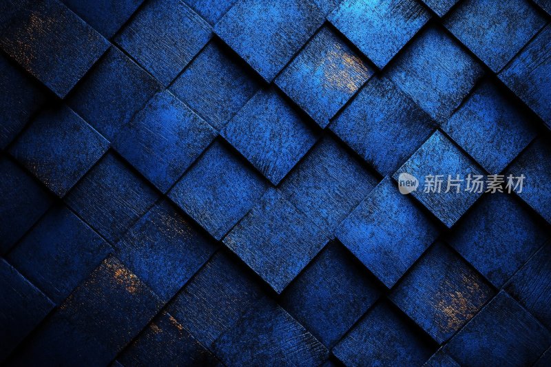 蓝色方块拼接背景图案