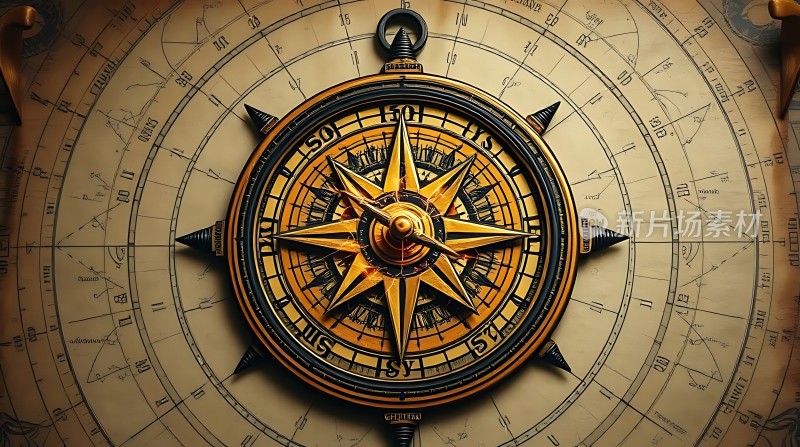 金色罗盘指南针