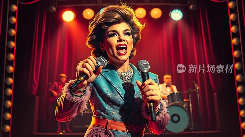 舞台上的女歌手