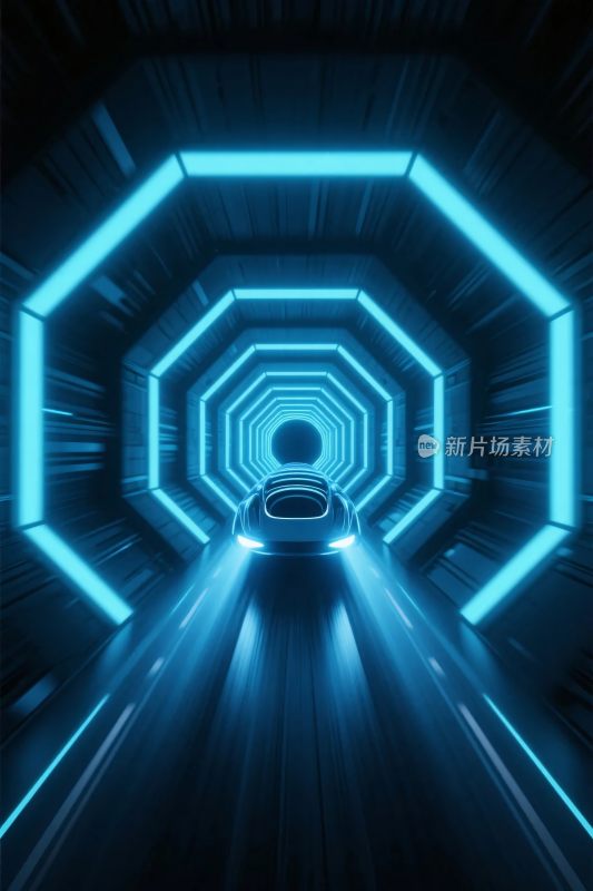 未来科技霓虹隧道