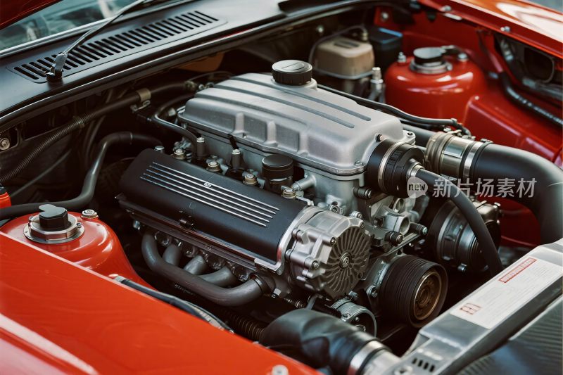 汽车发动机特写