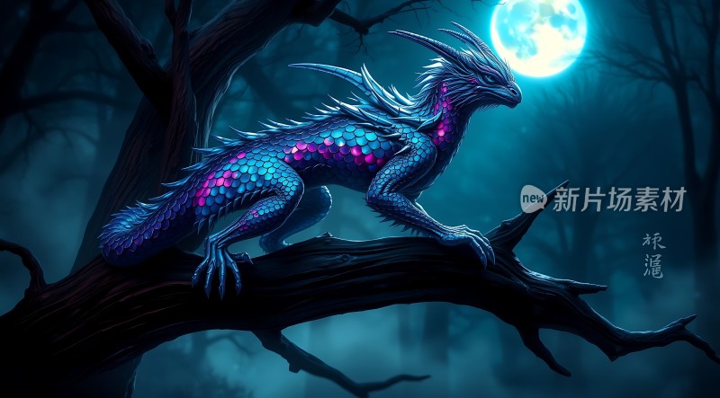 夜幕下的神秘龙影