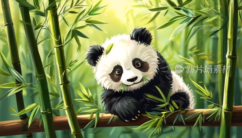竹林熊猫萌态