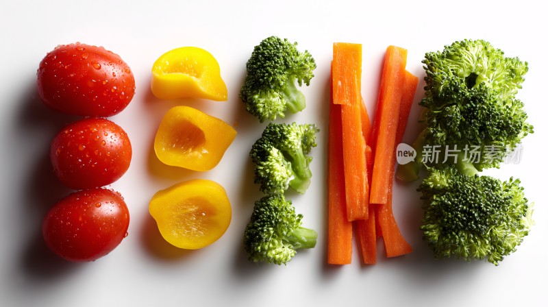 多彩蔬菜整齐排列