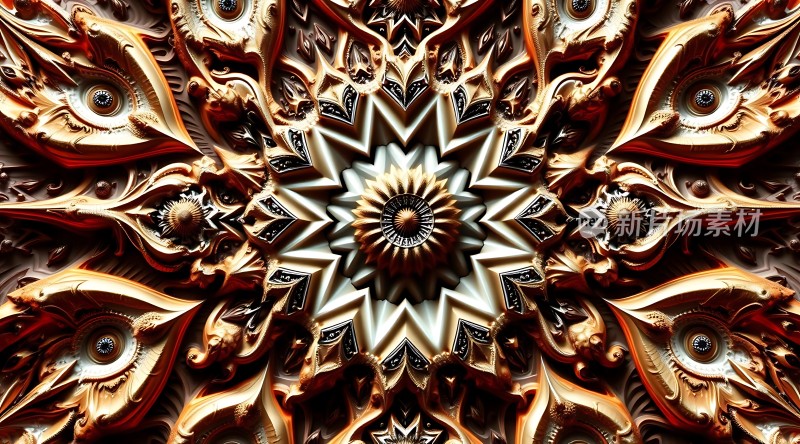 金碧辉煌的曼陀罗艺术图案