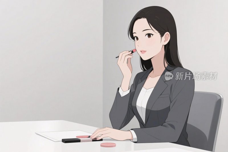 职场女性办公插画