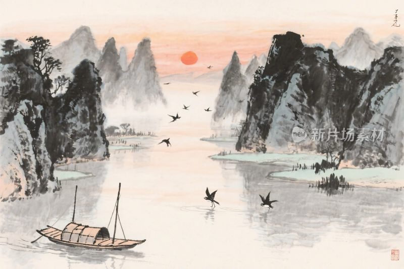 水墨山水风景画