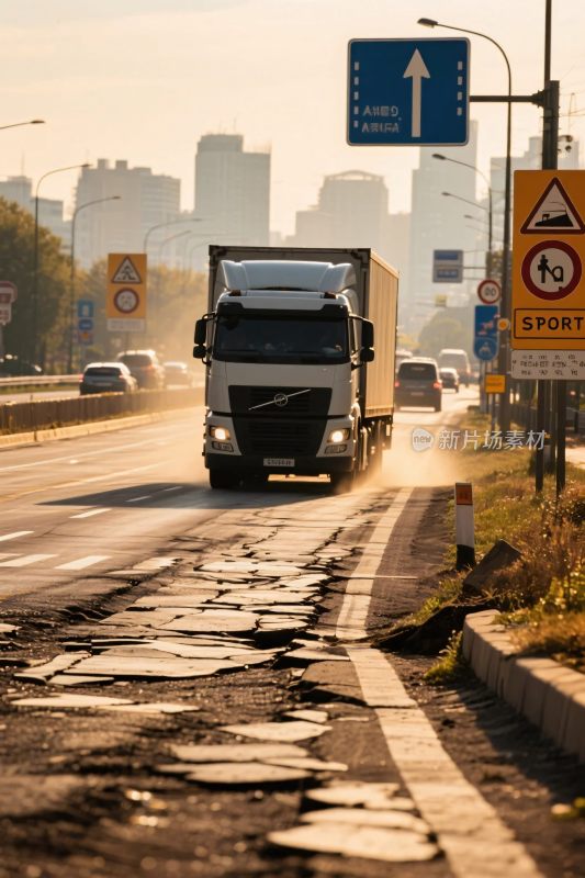 城市道路货车行驶