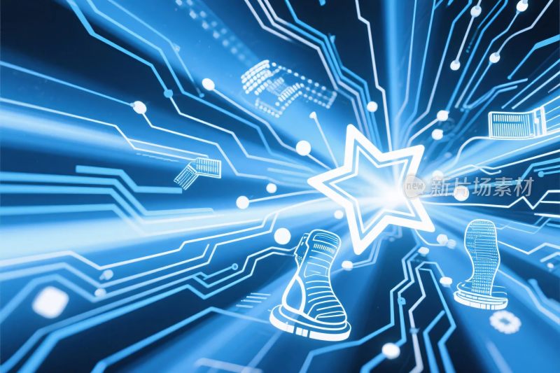 科技电路光效插画