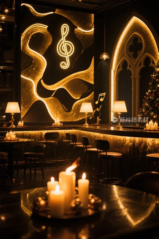 复古音乐主题室内场景