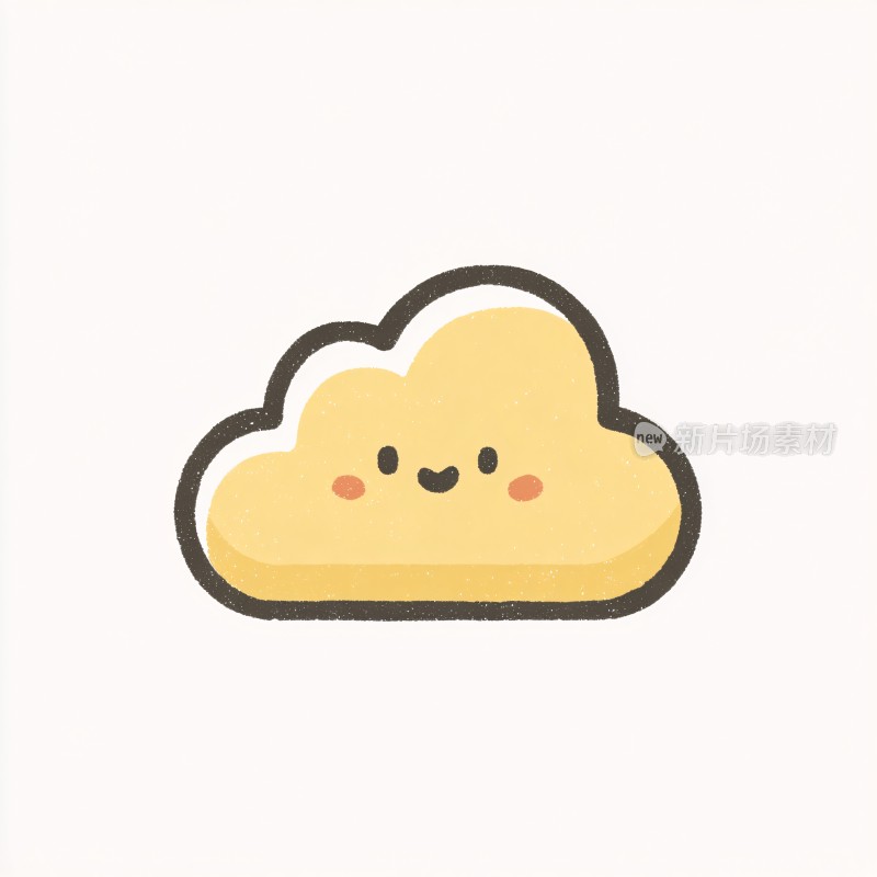 可爱笑脸云朵插画