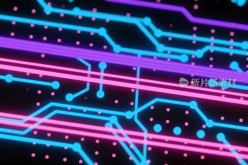 霓虹科技线条插画