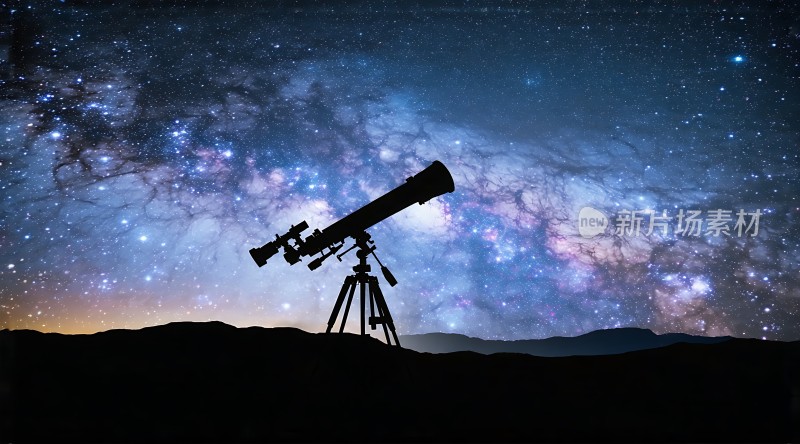 夜空下的望远镜探索宇宙奥秘