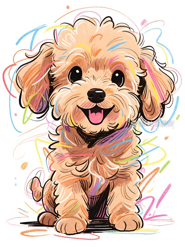 彩色毛发的小狗