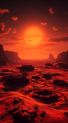 红色星球日落奇景 红色星球日落奇景