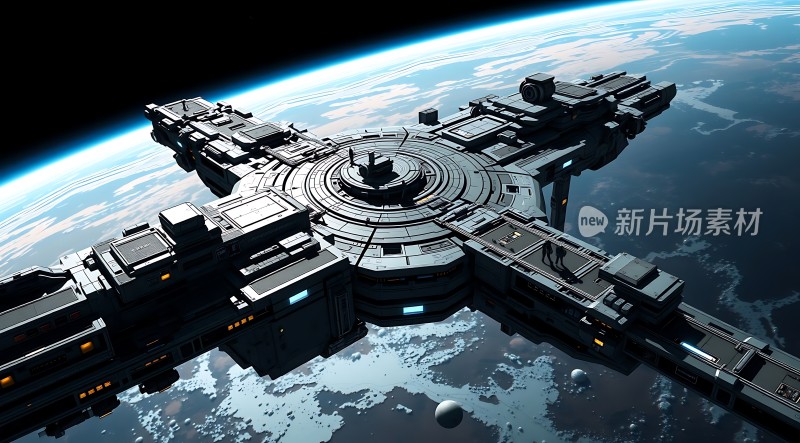 星际飞船环绕地球飞行