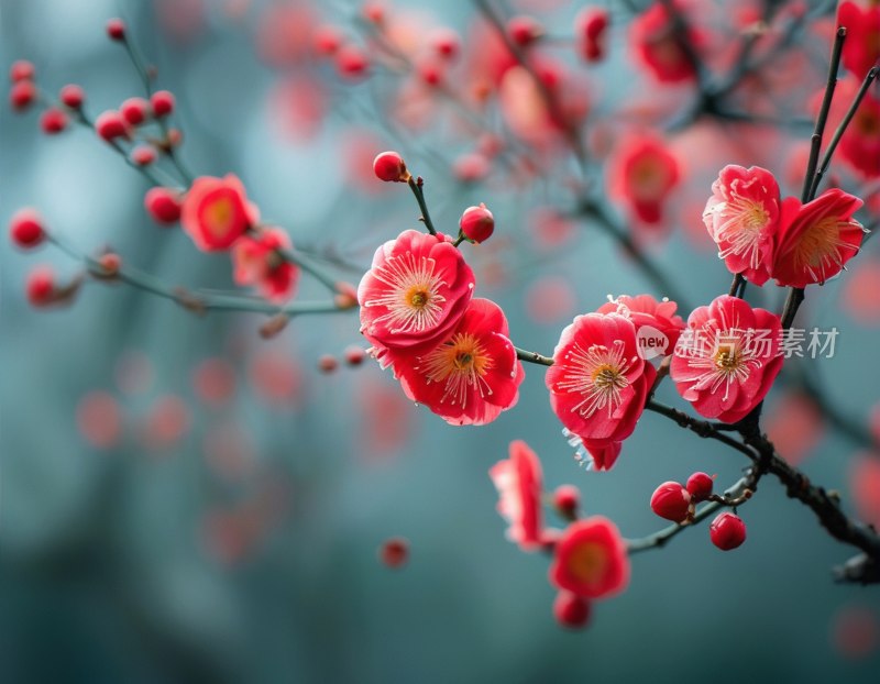 成都温江红梅春色