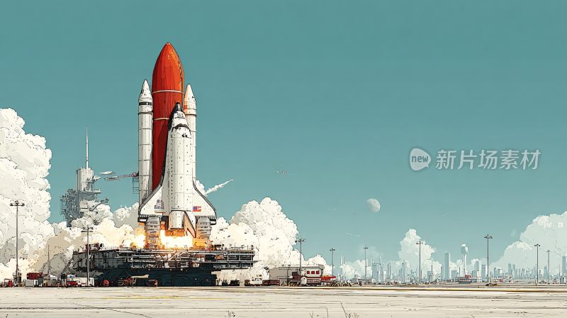 火箭发射升空场景
