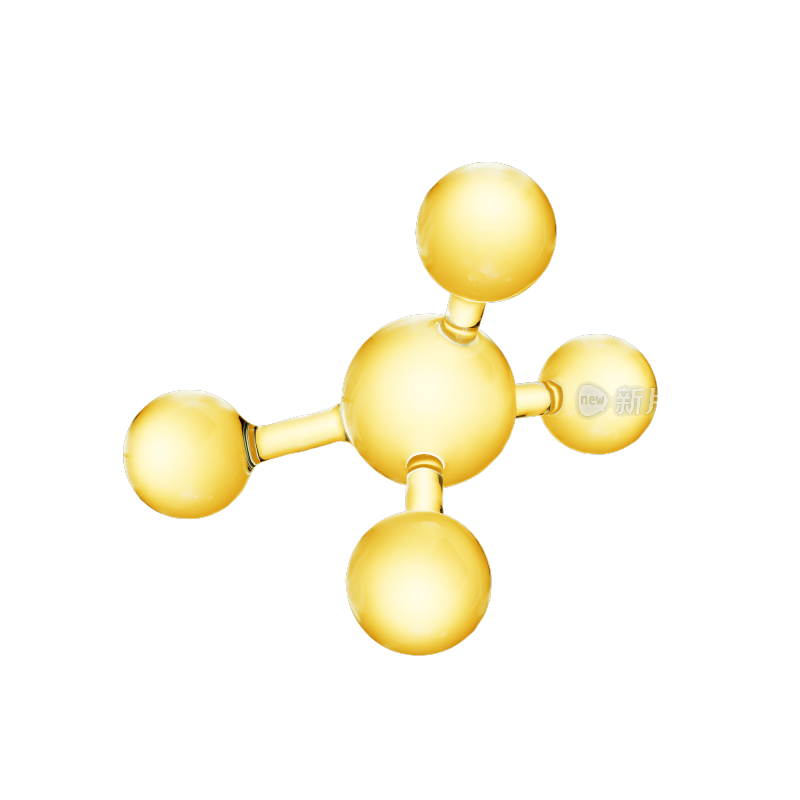 3D渲染精华微观分子水滴元素