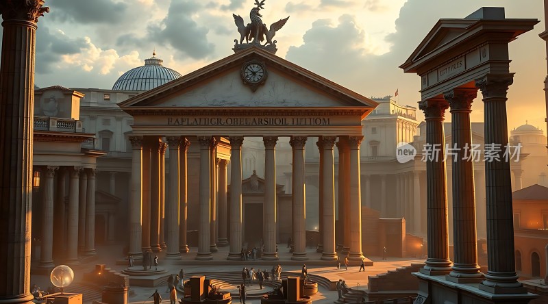 古罗马建筑群日落美景