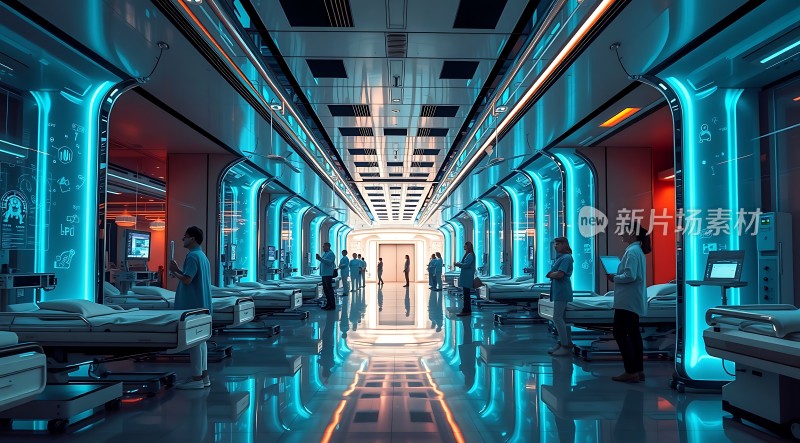 未来医院走廊科技感十足