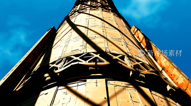 阳光下的金属塔影