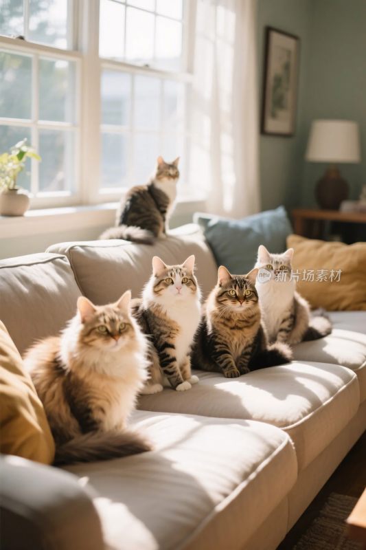 沙发上的猫咪们