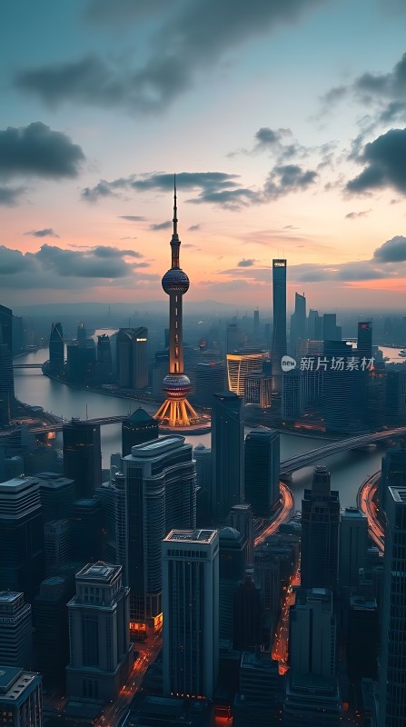 东方明珠与城市夜景