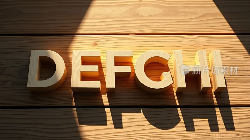 阳光下的木质字母艺术