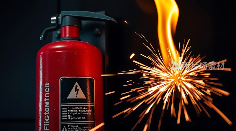 灭火器与火花碰撞