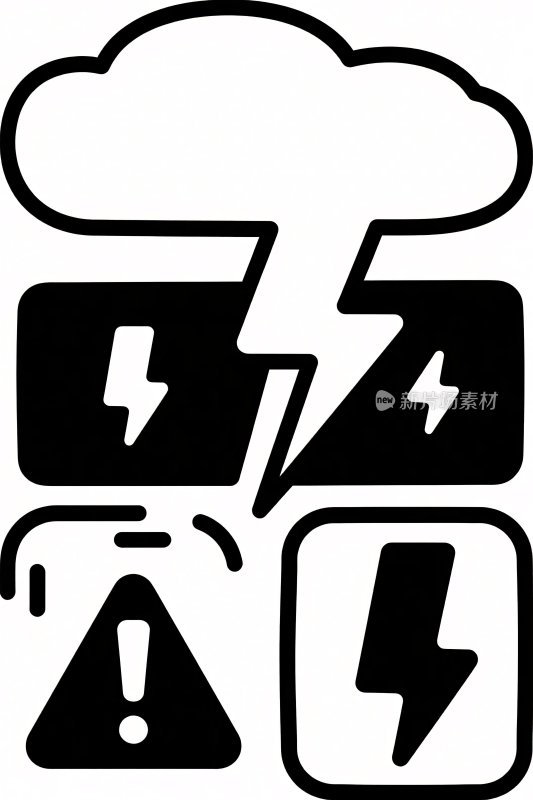 天气警示图标插画