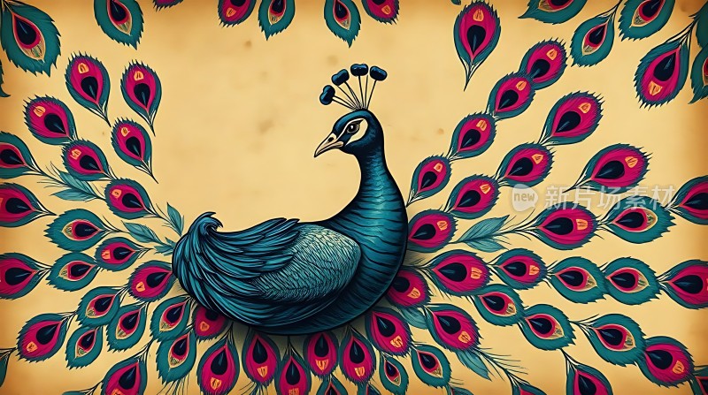 孔雀开屏展华彩