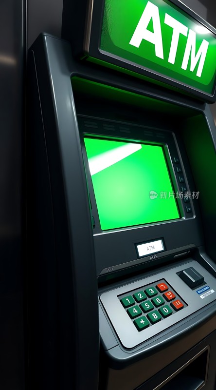 绿色屏幕ATM取款机